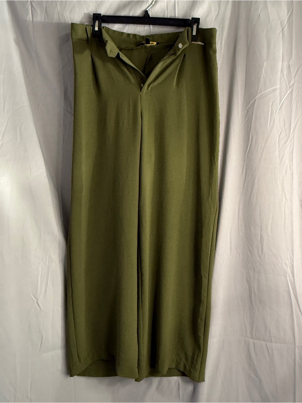 Adrienne Vittadini Olive Green Relaxed Wide-Leg Pants